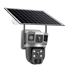 Solar 3‑Screen Cam – Full Color, Remote View, Wireless