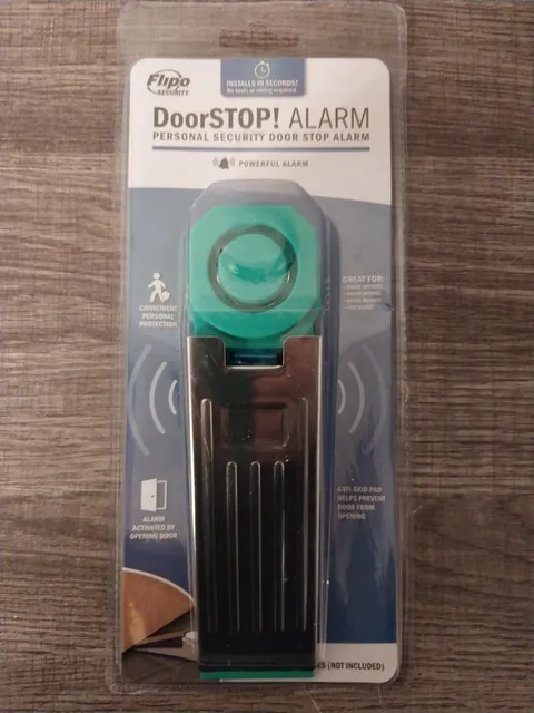 Flipo Security Door STOP! Alarm Personal Security 95dB Battery Operated Portable