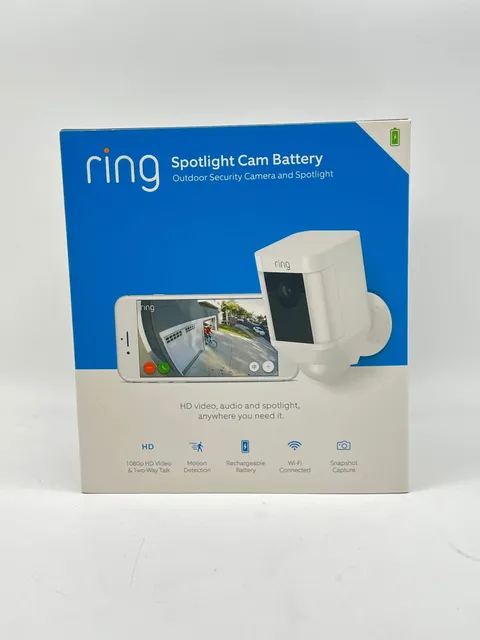 Ring Spotlight Cam Battery Security Camera White New In Box