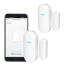 2 Pack Wireless WiFi Door Window Sensor Alarm For Home Security Smart Contact...