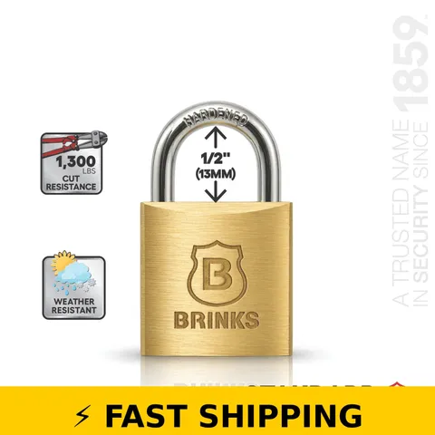 Brinks Solid Brass 30mm Keyed Padlock with 5/8in Shackle