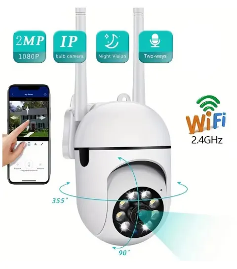 A7 Wireless Security Camera 1080P HD WiFi 360° Night Vision Two-Way Audio