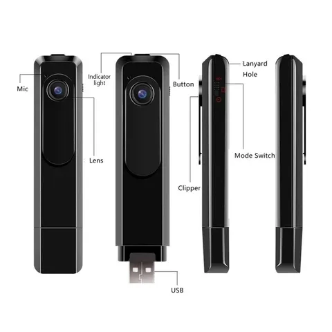 1080P Mini Body Cam Portable Wearable Clip Pocket Cam Video Recorder DVR USB PK2