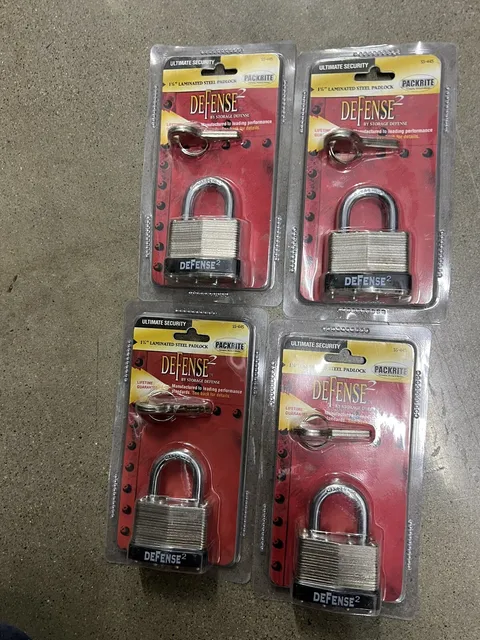 4 Pack Defense2 Laminated Steel 1 1/4 in Padlock SS-445