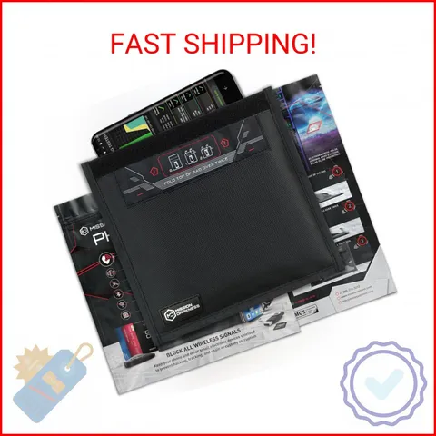 Mission Darkness Non-Window Faraday Bag for Phones // Signal Blocking Faraday Ca