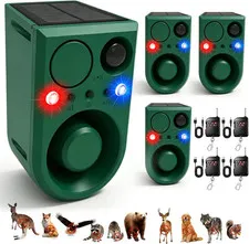 Solar Outdoor Motion Sensor Alarm with 3Volume Control & Voice Recording, 129Db