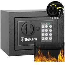 Heavy-Duty Fireproof Steel Safe With Cash Bag - Secure Home Safe Box With Keypad