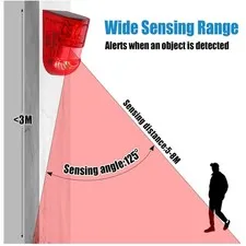 LED Flashing Solar Alarm - 129db Sound Warning - 2 Pack