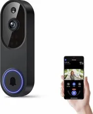 WIRELESS WI-FI VIDEO DOORBELL CAMERA TWO-WAY AUDIO MOTION DETECTION 2.4G BLACK