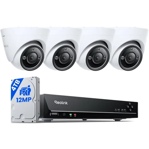 Reolink 12MP PoE Security System RLK8-1200D4-A + 2 RLC-820A Cameras - Brand New