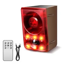 Solar Powered Motion Activated Alarm System Outdoor Dog Barking 130db Loud Noise