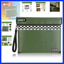 Upgraded 6200°F Fireproof Document Bag with Fireproof Zipper, Fireproof Bag w...