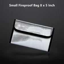 Small Fireproof Bag 8 x 5 Inch Fireproof Money Pouch Document Waterproof Cash...