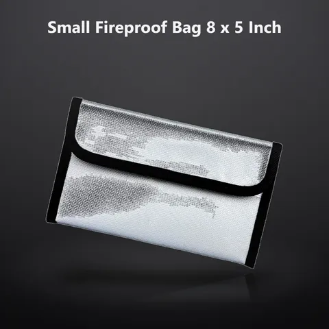 Small Fireproof Bag 8 x 5 Inch Fireproof Money Pouch Document Waterproof Cash...