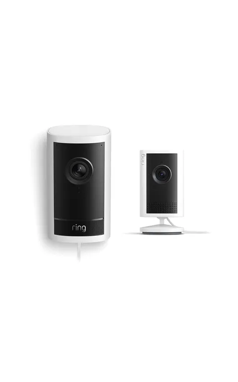 Ring Outdoor Cam Pro Newest Model Wireless Security Camera White with Indoor