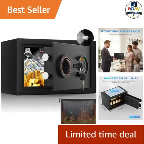 Small Safe 6.69" Home Fireproof Waterproof Bag Electronic Lock 0.3 Cu Ft