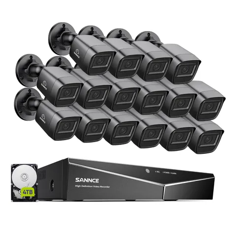 SANNCE 16CH DVR HD 1080P Video CCTV Security Camera System Smart Human Detection