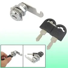 19mm x 25mm Thread Desk Cabinet Drawer Tool Box Cylinder Cam Lock w 2 Keys