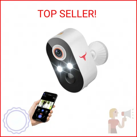 NodeBlaz 1080P Wireless Security Camera Outdoor, Battery Powered, AI Human Detec
