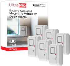 Personal Security Window and Door Alarm, 6 Pack, DIY Protection, Burglar Alert,