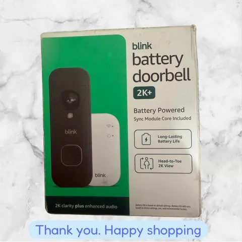 Blink - Battery Black Doorbell 2K+ Sync Module Core Wireless Video NEW SHIPPING