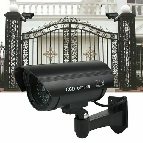 Fake Outdoor Security Camera Wireless Dummy CCTV Waterproof IR LED
