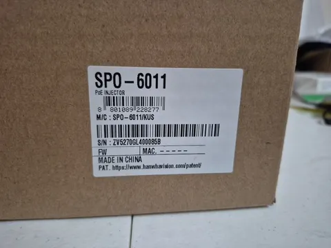 Hanwha Vision SPO-6011 60W PoE Injector