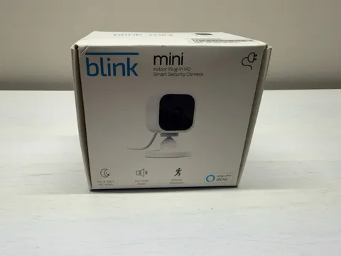 Blink Mini Compact indoor plug-in smart security camera 1080p HD DCM00300U NEW