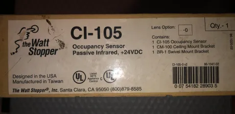 The Watt Stopper CI-105 Passive Infrared Motion Sensor Lens H 24VDC * NEW* NOS
