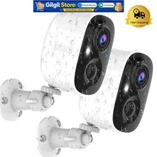 Home Security 2K Wireless Cameras with Motion Detection & Color Night Vision