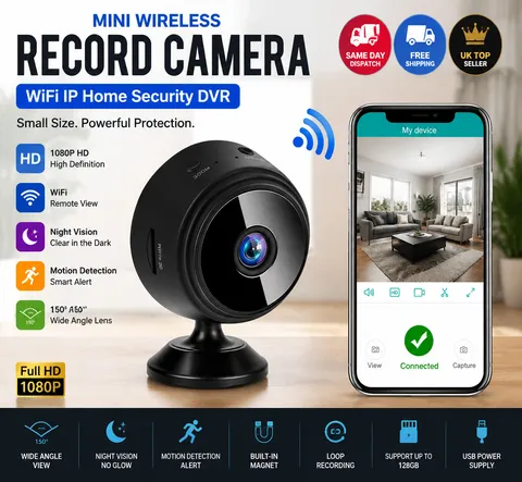 Mini Wireless Record Camera WiFi IP Home Security DVR Night Vision HD USB 1080P