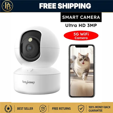 BoyKeep K30 2K Indoor WiFi Pet Security Camera 360° Pan Tilt Audio