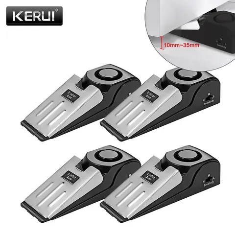 2/4PCS Security Door Stop Alarm 120DB Hotel Home Portable Security Safety Tools