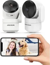 2 Pack Indoor Security Cameras 360 WiFi Home Pet Baby Monitor Night Vision Audio