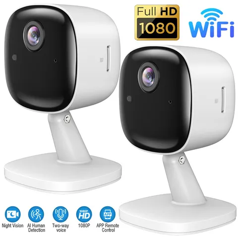 2x Camaras De Seguridad Wifi Casa Exterior Inalambrica Con Vision Nocturna 1080P