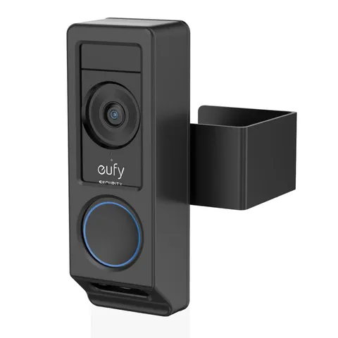 Anti-Theft Video Doorbell Mount for Eufy E340 Camera, No-Drill Black