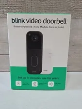 Blink Video Doorbel with Sync Module Core, Battery, Head-to-Toe HD View - Black