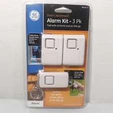 GE Personal Security Dorm/Apartment Kit Door Stop Window/Door Keychain Alarms 