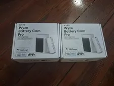 2-pack Wyze Battery Cam Pro 2k Security Outdoor / Indoor Camera Open Box - White