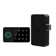Tuya  Fingerprint No Punch Cam Lock Cabinet Lock Door Drawer Filing Cabinet9344