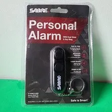 Sabre PA-01 Black 120 DB Personal Safety Alarm Siren W/ Key Ring