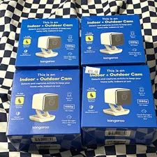 Kangaroo Indoor + Outdoor Cam 1080p Wired Weatherproof Siren IP Cameras 4-Pack