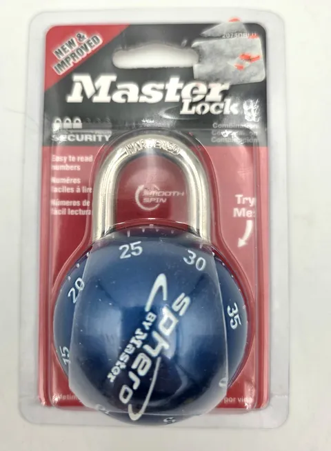 Master Lock Combination Padlock Blue Sphere Smooth Spin Hardened VTG