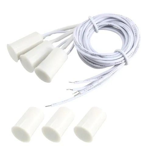 3pcs RC-33 NO Recessed Wired Security Sensor Alarm Magnetic Reed Switch White