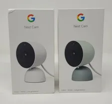 Google Nest Cam Indoor / Wired / 2nd Generation (Pair) - Snow/Fog **Used**