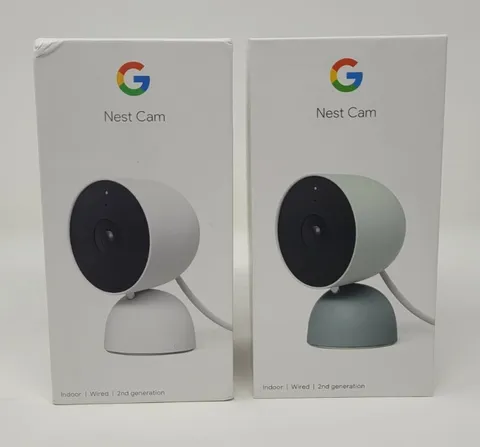 Google Nest Cam Indoor / Wired / 2nd Generation (Pair) - Snow/Fog **Used**