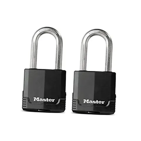 M515XTLH Magnum Heavy Duty Padlock with Key, 2 Pack Keyed 2 Pack, Keyed-Alike