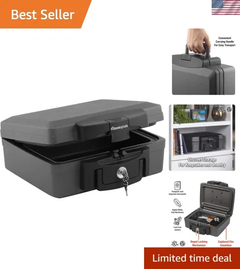 Durable Fireproof & Waterproof Lock Box - Secure Safe for Passports & Valuables