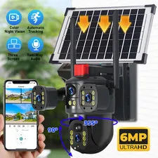 Solar Battery Powered Wireless WiFi Home Security Camera System Outdoor Pan/Tilt