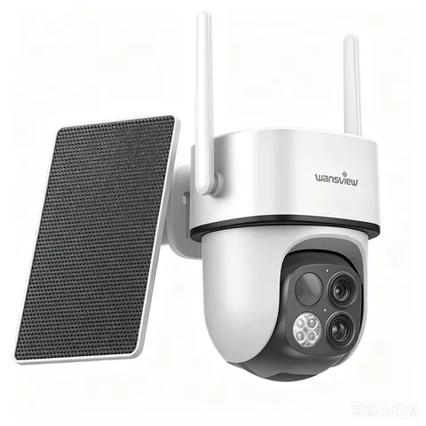 Wansview Wireless Security Camera Outdoor 360°PTZ 2K Dual-Cam Solar Powered